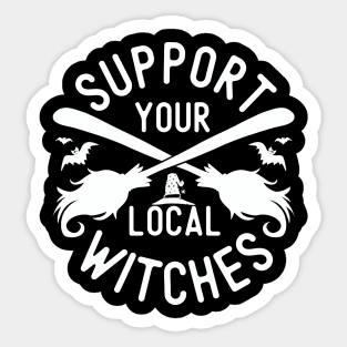 Support Your Local Witches White Text Sticker